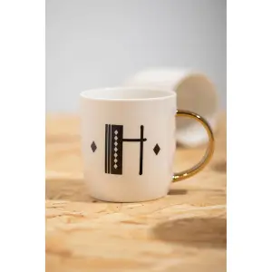 Maison by Premier Mimo Diamond Deco H Letter Monogram Mug