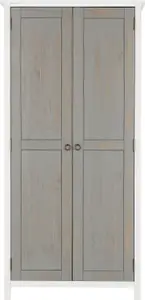 Vermont 2 Door Wardrobe in White and Grey