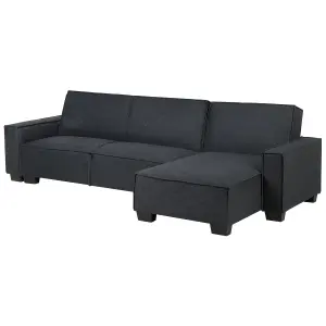 Corner Sofa ROMEDAL Graphite Grey Fabric Left Hand