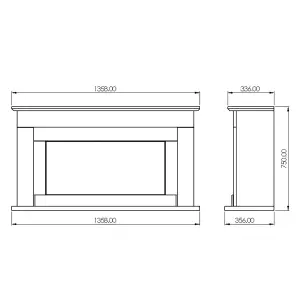 Suncrest Georgia White MDF & stainless steel Freestanding Electric fire suite