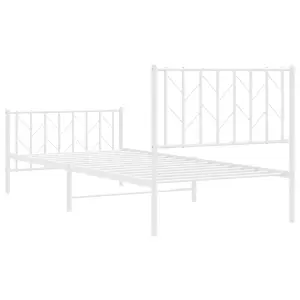 Berkfield Metal Bed Frame without Mattress with Footboard White 90x190cm