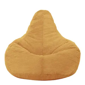 icon Dalton Corduroy Bean Bag Chair Ochre Yellow Recliner Bean Bags