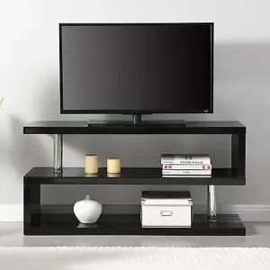 Miami High Gloss S Shape Design TV Stand In Black