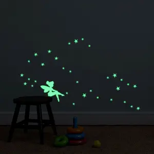 Walplus Glow in Dark Fairy Wall Stickers Art Decal Living Room DIY Decor Bedroom Glow in Dark Stickers Stock Clearance