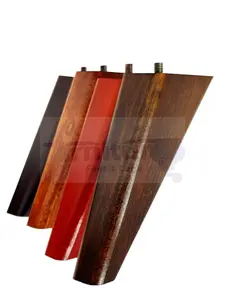 4x SOLID WOOD REPLACEMENT FEET 150mm HIGH ANGLED FURNITURE LEGS SOFAS CHAIRS STOOLS M10 Mahogany