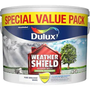 Dulux Weathershield Smooth Masonry Paint 7.5L Pure Brilliant White