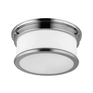 Luminosa Payne 2 Light Bathroom Flush Mount Ceiling Light Polished Chrome IP44, E27