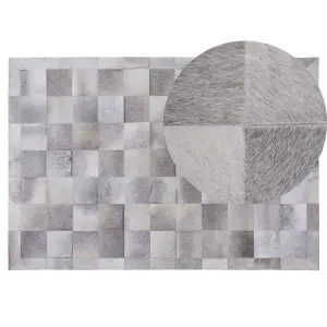 Cowhide Area Rug 140 x 200 cm Grey ALACAM