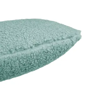 Teddy Fleece Blue Plain Indoor Cushion (L)43cm x (W)43cm