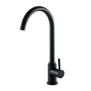 Kitchen Sink Mixer Tap 360 Swivel Spout Monobloc Mixers Faucet Single Lever Matte Black