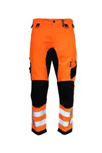 Slim Fit Stretch Hi-Vis Trouser With Removable Holster Pockets And Bottom Loading Knee Pad Pockets