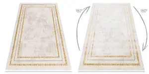 Modern carpet DUKE 51523 cream / gold - Frame, structured, very soft,  280x370 cm