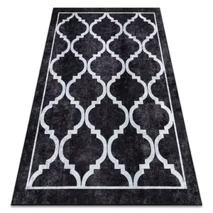 MIRO 51639.806 washing carpet Trellis anti-slip - black 140x190 cm