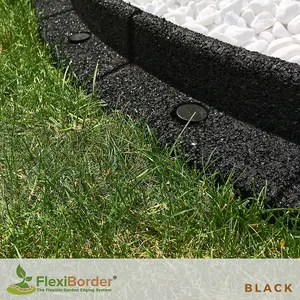 FlexiBorder Black 6 x 1m Flexible Garden Edging for Garden Borders - Lawn Edging for Pathways and Landscaping