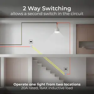 BG Evolve 20A Triple Wall Light Switch, 2 Way, Screwless Brushed Steel