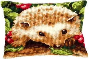 CUSHION HEDGEHOG - Cross Stitch Kit: Cushion: Hedgehog with Berries - Vervaco