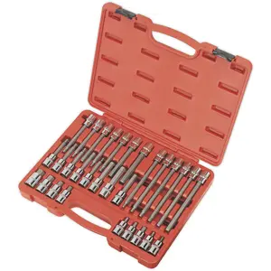 30pc Short & Long Hex Allen Socket Bit Set & Case - 1/2" Square Drive Mechanics