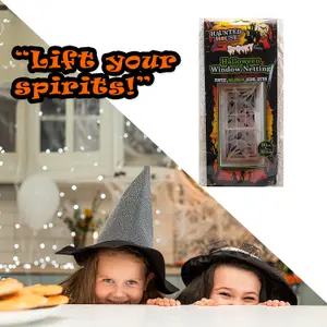 Halloween Window Netting Decoration Trick or Treat Party 365cm x 90cm White