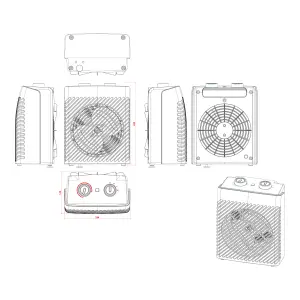 2000W White Fan heater