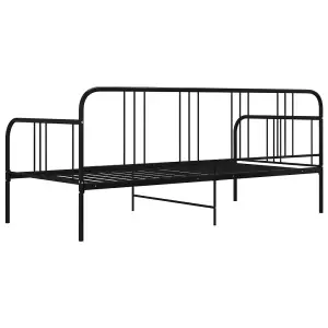 Berkfield Sofa Bed Frame Black Metal 90x200 cm