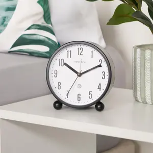 Mantle Wall Clock Home Decor Small Bedroom Kitchen Living Room Quartz, Black