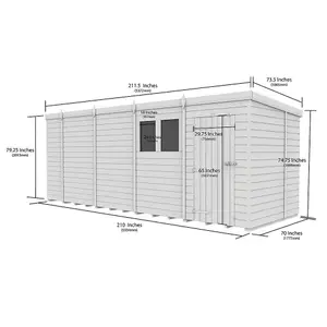 DIY Sheds 18x6 Pent Shed - Single Door Without Windows