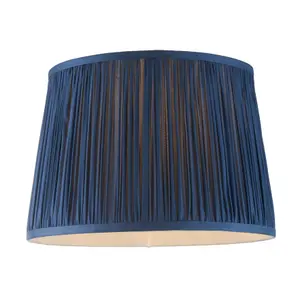 Tapered Cylinder Lamp Shade - Midnight Blue Silk - 60W E27 or B22 GLS - e10828