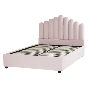 Velvet EU Double Size Ottoman Bed Pink VINCENNES