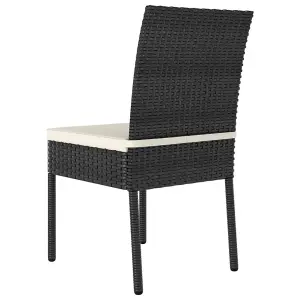 Berkfield Garden Dining Chairs 2 pcs Poly Rattan Black