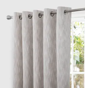 Home Curtains Rossi Blackout Lined 90w x 90d" (229x229cm) Natural Eyelet Curtains (PAIR)