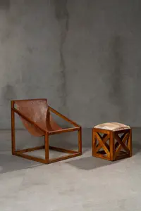 Interiors by Premier Kendari Brown Cubic Frame Chair