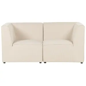 2 Seater Modular Jumbo Cord Sofa Beige LEMVIG