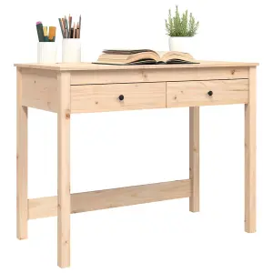 Berkfield Desk with Drawers 100x50x78 cm Solid Wood Pine