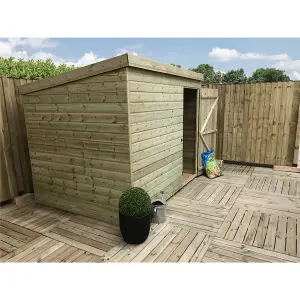 8 x 5 WINDOWLESS Garden Shed Pressure Treated T&G PENT Wooden Garden Shed + Single Door (8' x 5' / 8ft x 5ft) (8x5)