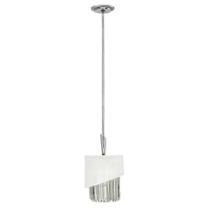 1 Bulb Ceiling Pendant Light Fitting Highly Polished Nickel LED E27 60W