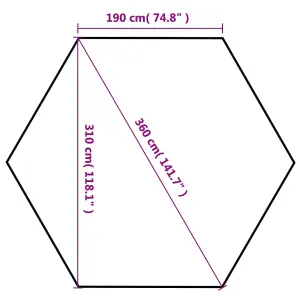 Berkfield Hexagonal Pop-Up Foldable Marquee Grey 3.6x3.1 m