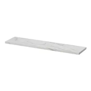 GoodHome Rigga Modular White marble effect Rectangular Floating shelf (L)80cm x (D)19cm