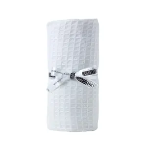 Homescapes Organic Cotton Waffle Baby Blanket White, 125 x 150 cm