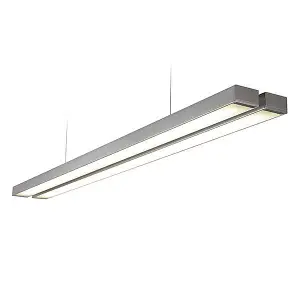 Luminosa Borde Integrated LED Linear Baton Pendant Twin Bar Silver, Opal