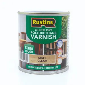 Rustins Quick Drying Polyurethane Varnish Matt Clear 250ml