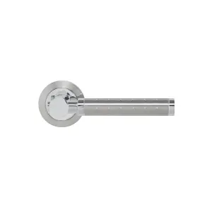 Colours Brigg Nickel effect Aluminium Straight Latch Door handle (L)132.8mm