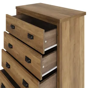 GFW Boston 4 Drawer Chest of Drawers Knotty Oak