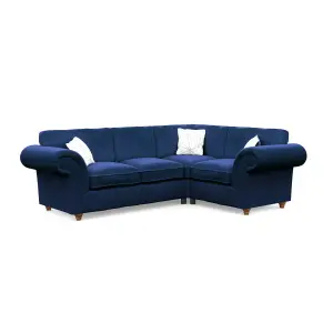 Windsor Midnight Small Corner Sofa - Brown Feet