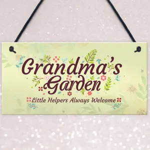 Red Ocean Grandma's Garden Novelty Hanging Plaque Summer House Sign Garden Shed Home Decor