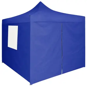 Berkfield Professional Folding Party Tent with 4 Sidewalls 2x2 m Steel Blue