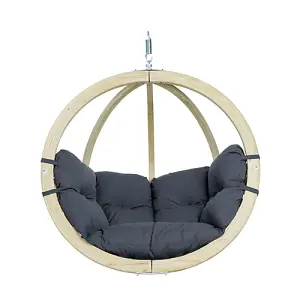 Amazonas Globo Single Seat Weatherproof Hanging Egg Hammock Chair in  Anthracite