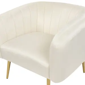 Beliani Glam Armchair LACONIA Velvet Cream