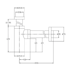 Copper Finish Round Design Bathroom Bottle Trap