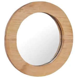 Berkfield Wall Mirror 40 cm Teak Round