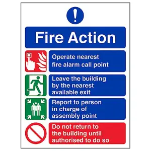 Fire Action Prohibition/Safe Sign - Adhesive Vinyl - 150x200mm (x3)